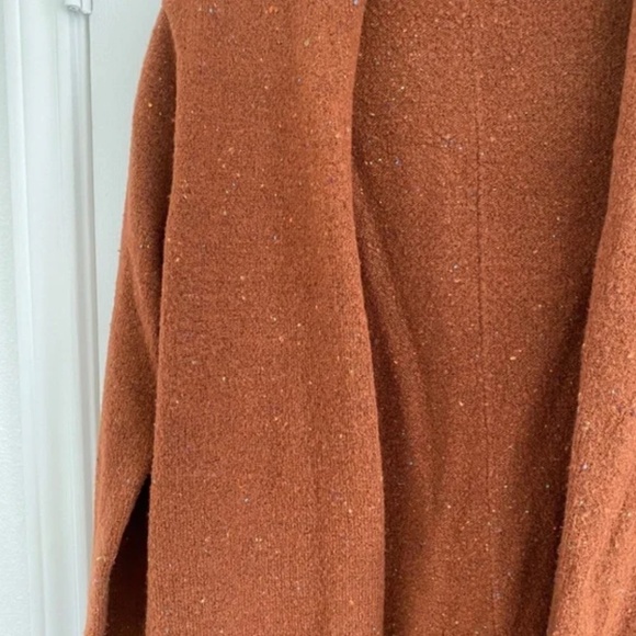 Burnt Orange Pocket Front Speckled Sweater Cardigan - Picture 11 of 14
